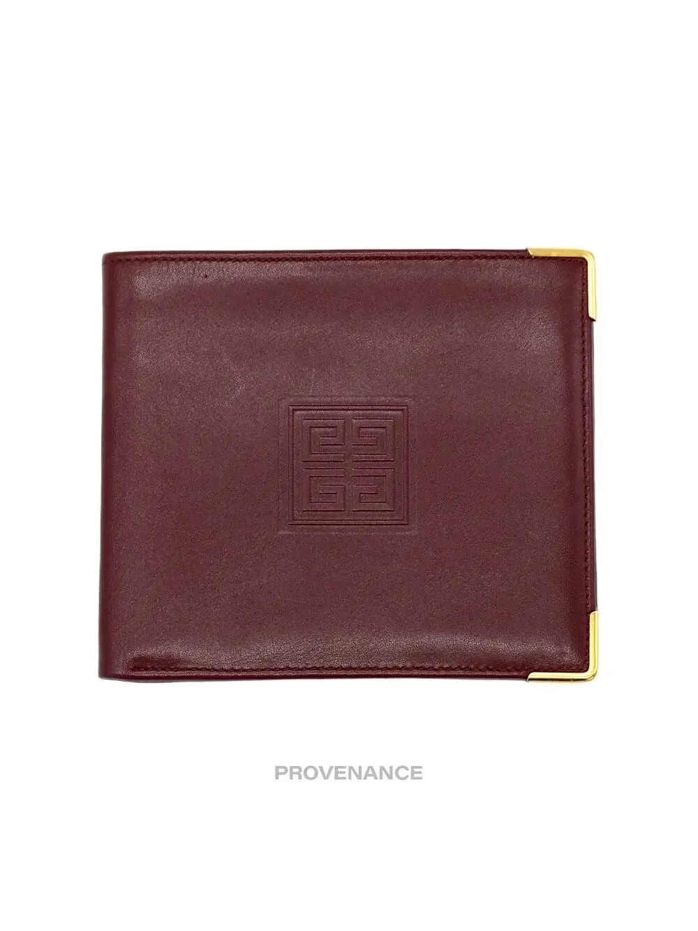 🔴 Givenchy Logo Bifold Wallet - Red Leather